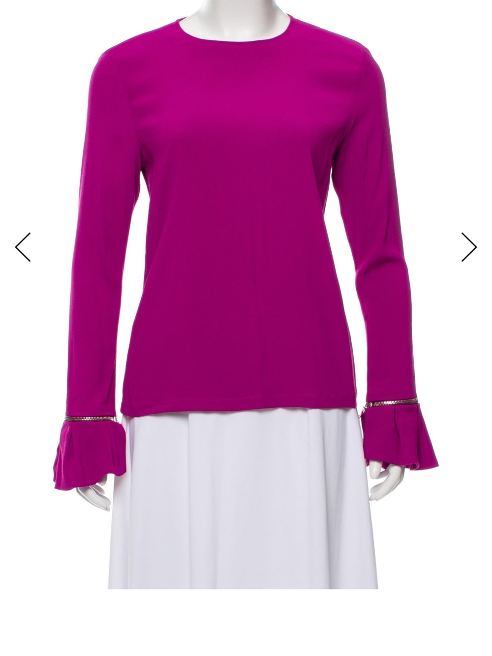 Women's Long-Sleeve Ruffle Cuff Top in Fuchsia